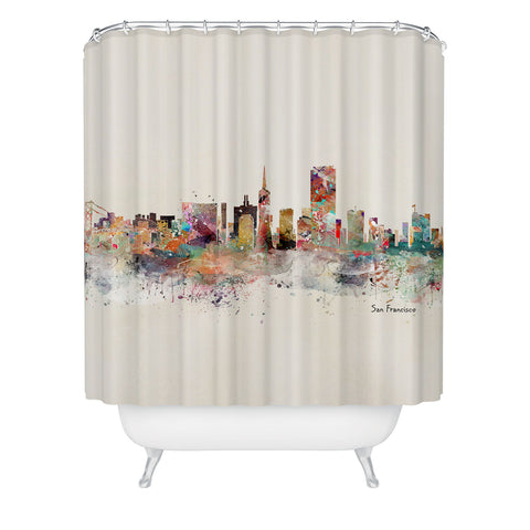 Brian Buckley san francisco skyline Shower Curtain