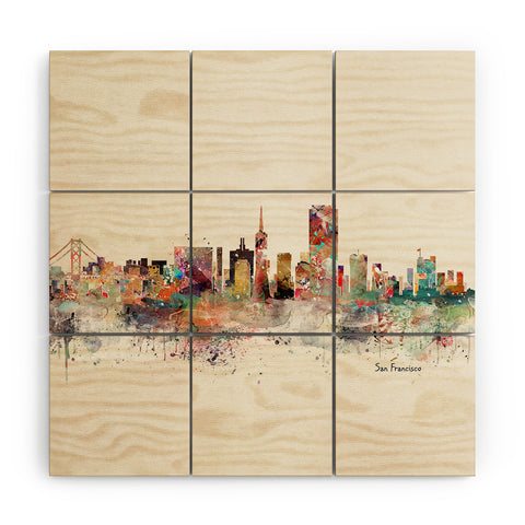 Brian Buckley san francisco skyline Wood Wall Mural