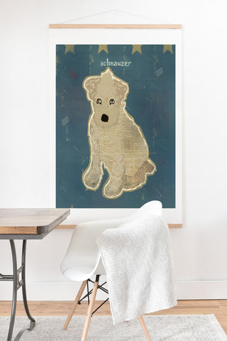 Brian Buckley Schnauzer Puppy Art Print And Hanger