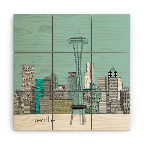 Brian Buckley Seattle City Wood Wall Mural