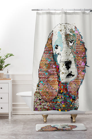 Brian Buckley Spaniel Graffiti Shower Curtain And Mat