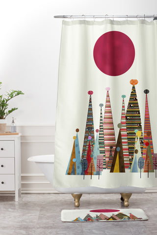 Brian Buckley Summer Peaks Shower Curtain And Mat