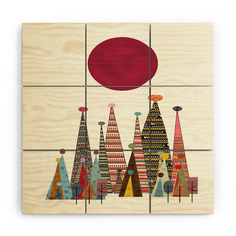 Brian Buckley Summer Peaks Wood Wall Mural