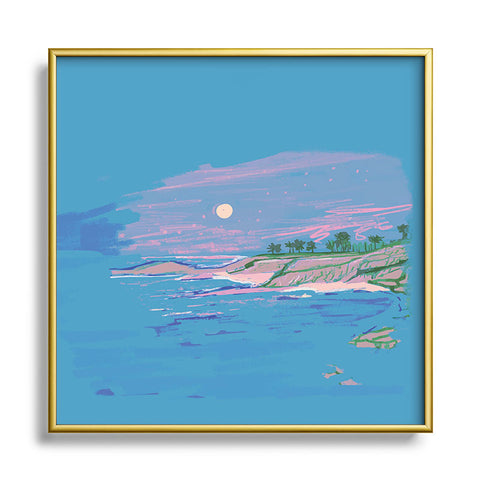 Britt Does Design Beach II Square Metal Framed Art Print