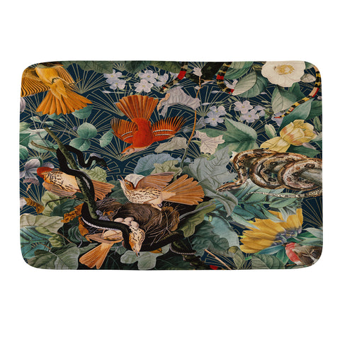 Burcu Korkmazyurek Birds and Snakes Memory Foam Bath Mat