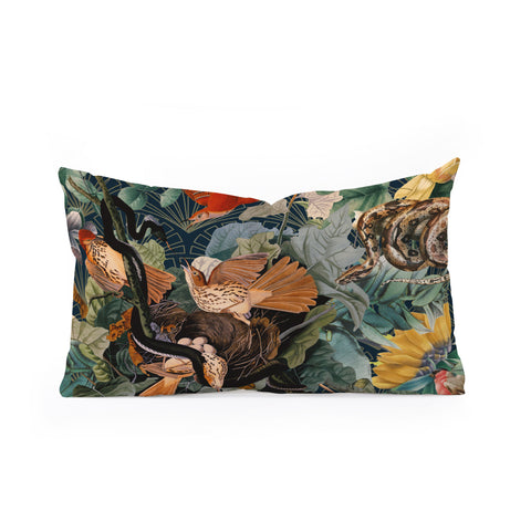 Burcu Korkmazyurek Birds and Snakes Oblong Throw Pillow