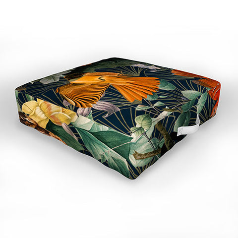 Burcu Korkmazyurek Birds and Snakes Outdoor Floor Cushion