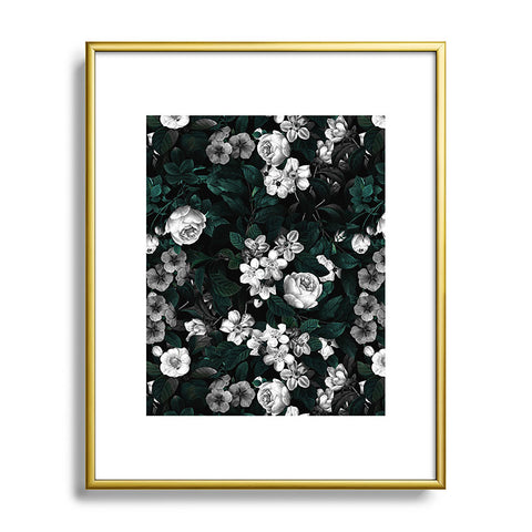 Burcu Korkmazyurek Botanical Night Metal Framed Art Print