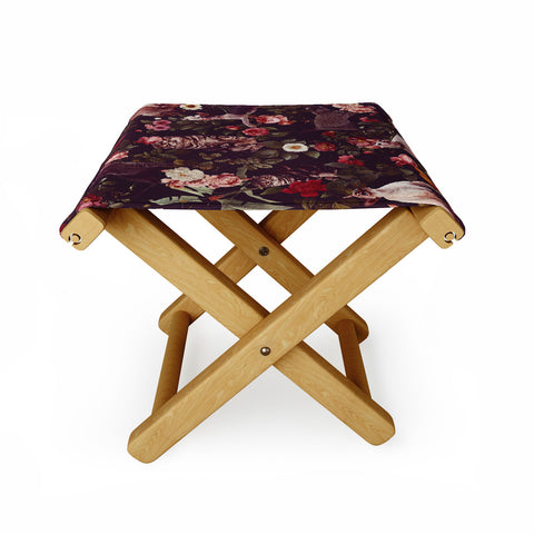 Burcu Korkmazyurek Cat and Floral Pattern Folding Stool