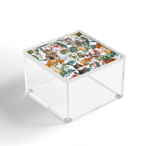 Burcu Korkmazyurek Cat and Floral Pattern III Acrylic Box