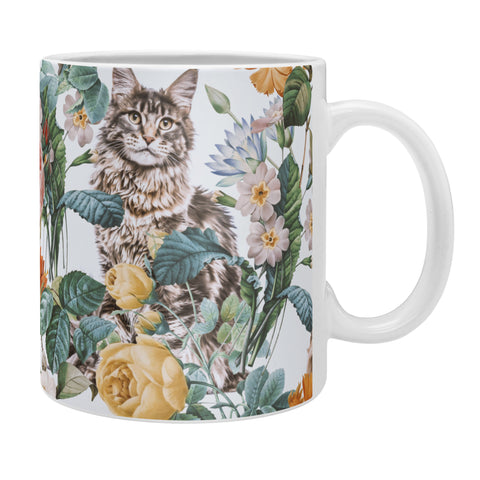 Burcu Korkmazyurek Cat and Floral Pattern III Coffee Mug