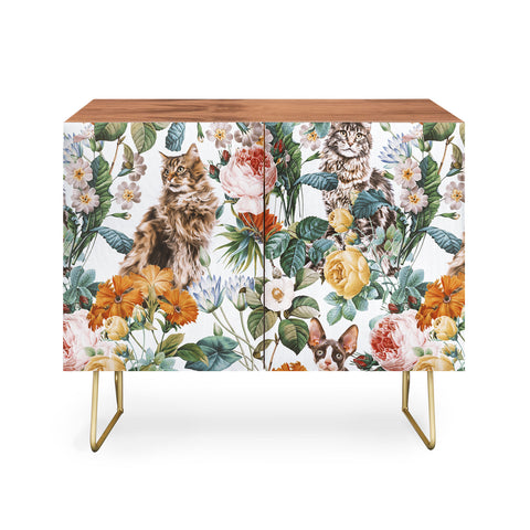 Burcu Korkmazyurek Cat and Floral Pattern III Credenza