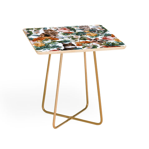 Burcu Korkmazyurek Cat and Floral Pattern III Side Table