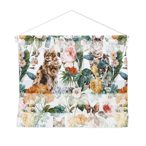 Burcu Korkmazyurek Cat and Floral Pattern III Wall Hanging Landscape