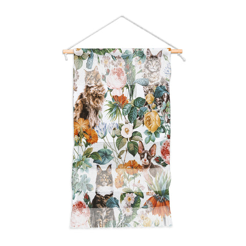 Burcu Korkmazyurek Cat and Floral Pattern III Wall Hanging Portrait
