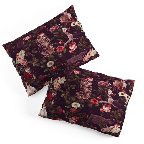 Burcu Korkmazyurek Cat and Floral Pattern Pillow Shams