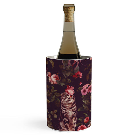 Burcu Korkmazyurek Cat and Floral Pattern Wine Chiller