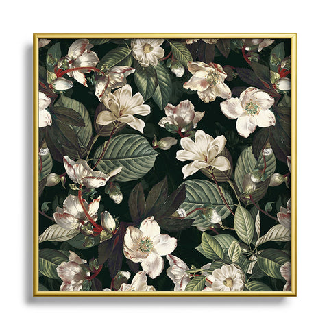 Burcu Korkmazyurek Dark Garden IX Metal Square Framed Art Print