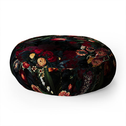 Burcu Korkmazyurek Dark Garden V Floor Pillow Round
