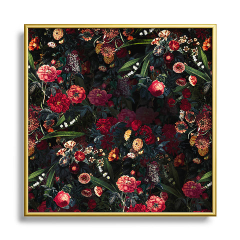Burcu Korkmazyurek Dark Garden V Metal Square Framed Art Print