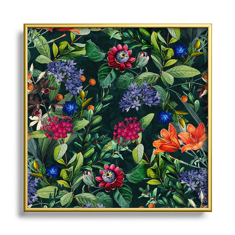 Burcu Korkmazyurek Dark Garden VI Metal Square Framed Art Print
