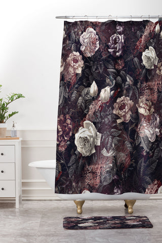 Burcu Korkmazyurek EXOTIC GARDEN NIGHT III Shower Curtain And Mat
