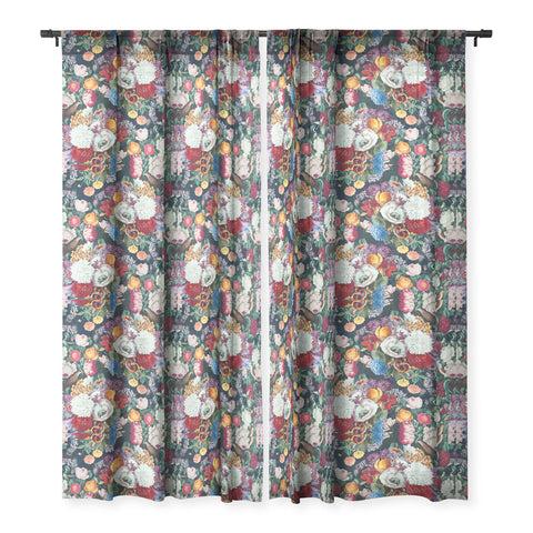 Burcu Korkmazyurek EXOTIC GARDEN NIGHT XIII Sheer Window Curtain