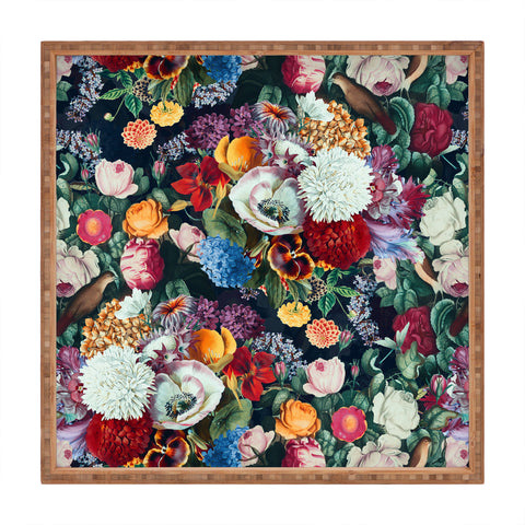 Burcu Korkmazyurek EXOTIC GARDEN NIGHT XIII Square Tray