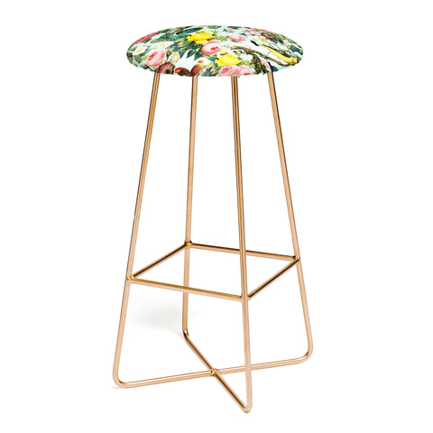 Burcu Korkmazyurek Floral and Birds III Bar Stool