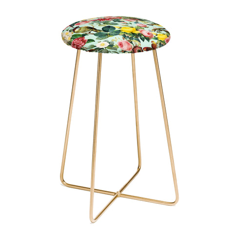 Burcu Korkmazyurek Floral and Birds III Counter Stool