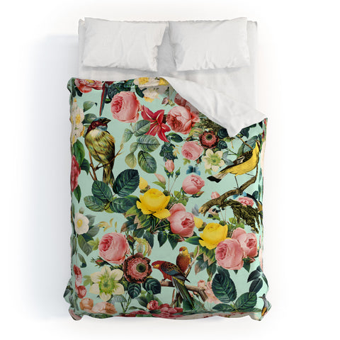 Burcu Korkmazyurek Floral and Birds III Duvet Cover