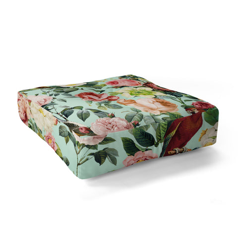 Burcu Korkmazyurek Floral and Birds III Floor Pillow Square