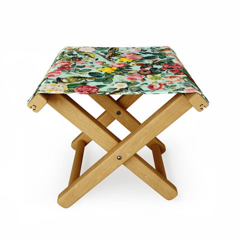Burcu Korkmazyurek Floral and Birds III Folding Stool