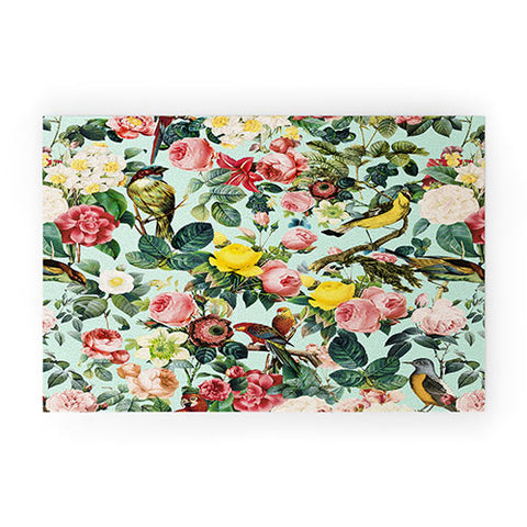 Burcu Korkmazyurek Floral and Birds III Welcome Mat