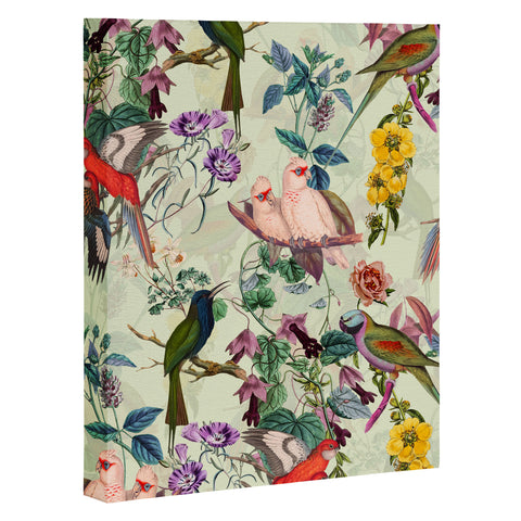 Burcu Korkmazyurek Floral and Birds VIII Art Canvas