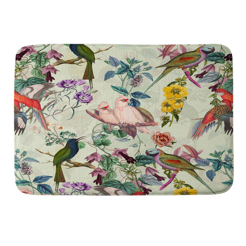 Burcu Korkmazyurek Floral and Birds VIII Memory Foam Bath Mat