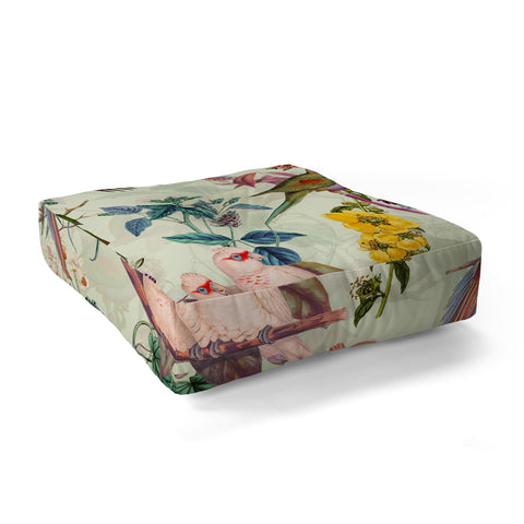 Burcu Korkmazyurek Floral and Birds VIII Floor Pillow Square