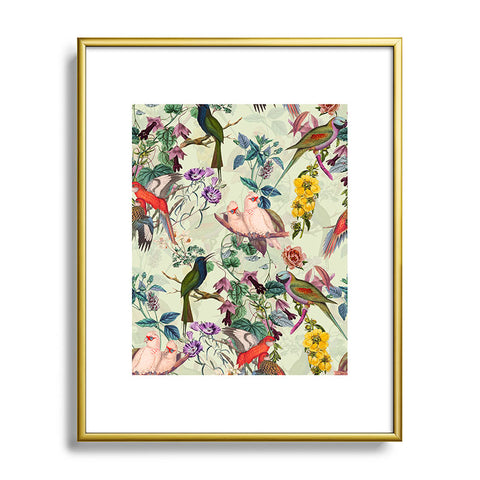 Burcu Korkmazyurek Floral and Birds VIII Metal Framed Art Print