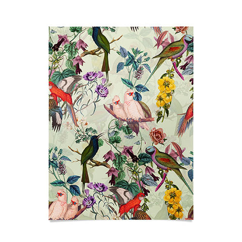 Burcu Korkmazyurek Floral and Birds VIII Poster