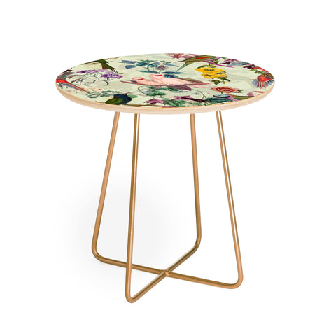 Burcu Korkmazyurek Floral and Birds VIII Round Side Table