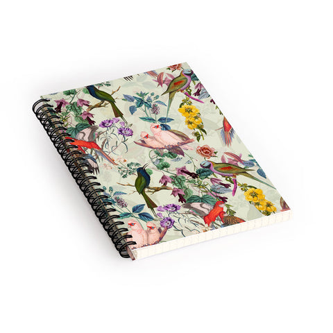 Burcu Korkmazyurek Floral and Birds VIII Spiral Notebook