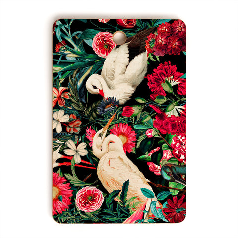 Burcu Korkmazyurek FLORAL AND BIRDS XIV Cutting Board Rectangle