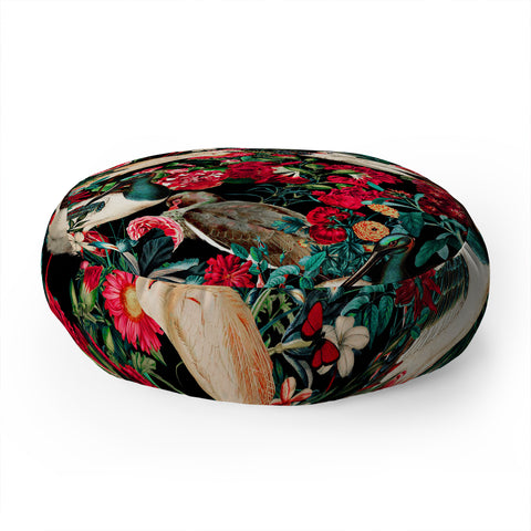Burcu Korkmazyurek FLORAL AND BIRDS XIV Floor Pillow Round