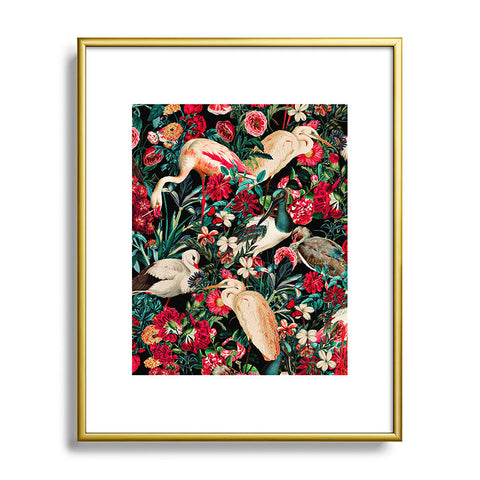 Burcu Korkmazyurek FLORAL AND BIRDS XIV Metal Framed Art Print