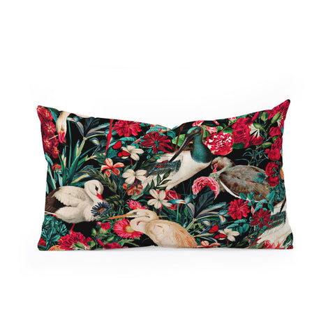 Burcu Korkmazyurek FLORAL AND BIRDS XIV Oblong Throw Pillow