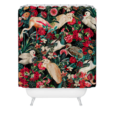 Burcu Korkmazyurek FLORAL AND BIRDS XIV Shower Curtain