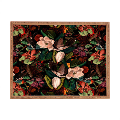 Burcu Korkmazyurek FLORAL AND BIRDS XXI Rectangular Tray