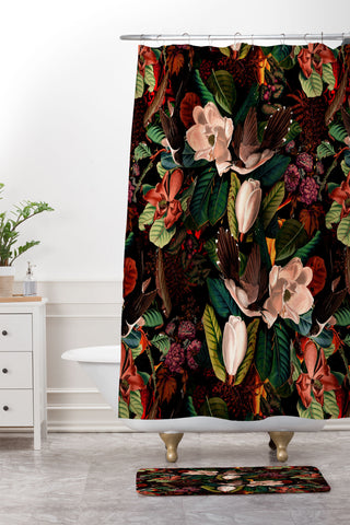Burcu Korkmazyurek FLORAL AND BIRDS XXI Shower Curtain And Mat