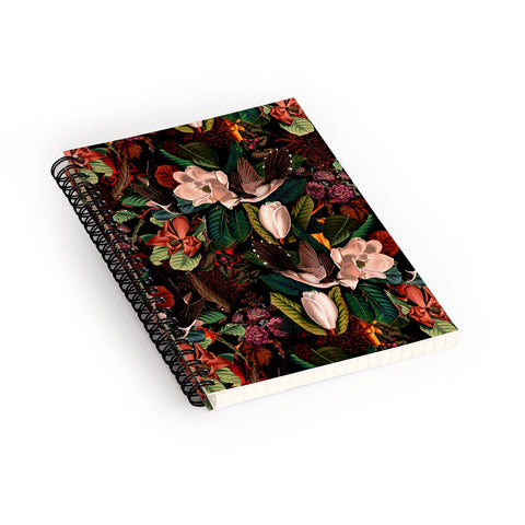 Burcu Korkmazyurek FLORAL AND BIRDS XXI Spiral Notebook