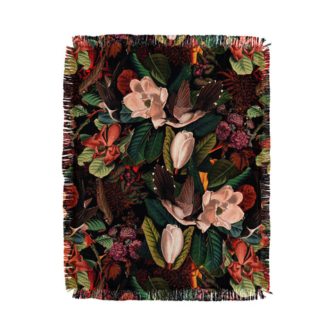 Burcu Korkmazyurek FLORAL AND BIRDS XXI Throw Blanket